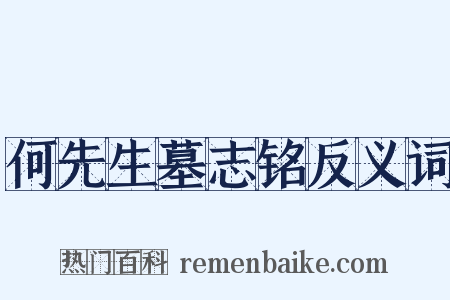 何先生墓志铭反义词是什么意思的图片